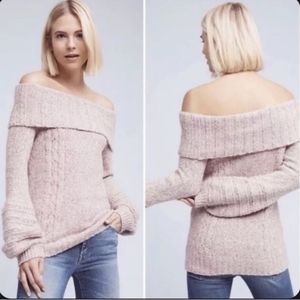 Anthropologie Sleeping on Snow Sweater - Marled / Heathered Pink